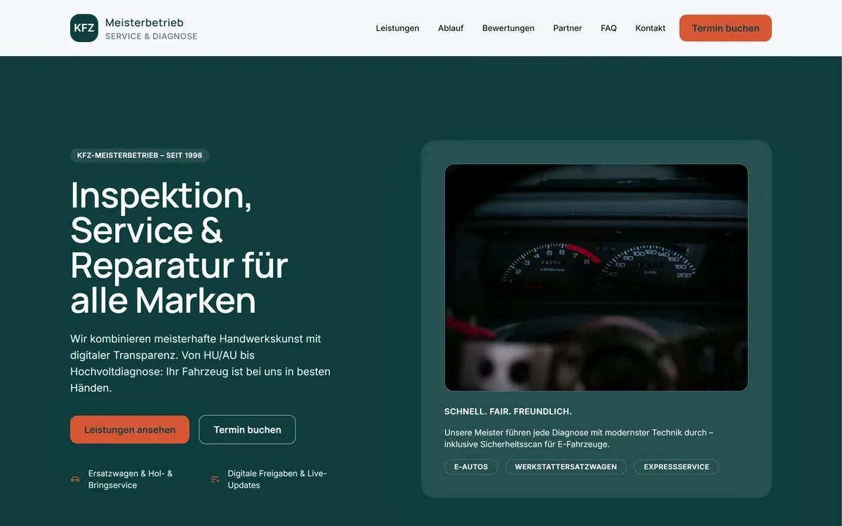 KFZ-Werkstatt 02 — Landing preview